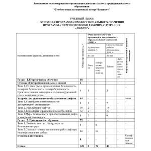 Обучение по программе обучения 