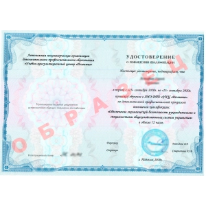 Выдаваемое удостоверение по программе 